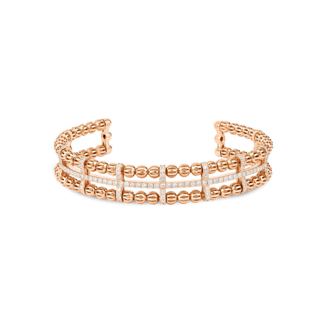 Lucien Rose Gold Diamond and Bubble Bangle