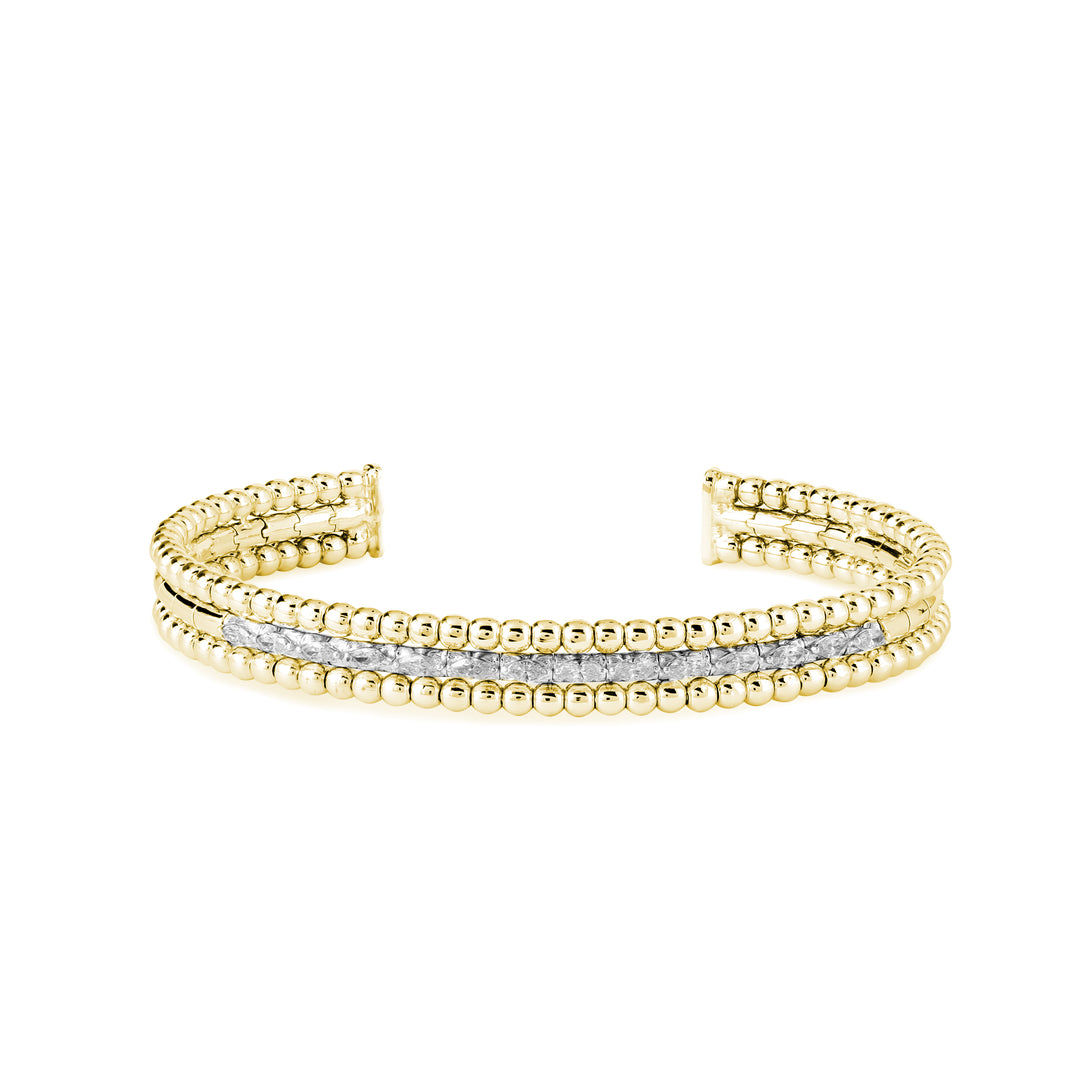 Lucien Yellow Gold Diamond and Bubble Bangle
