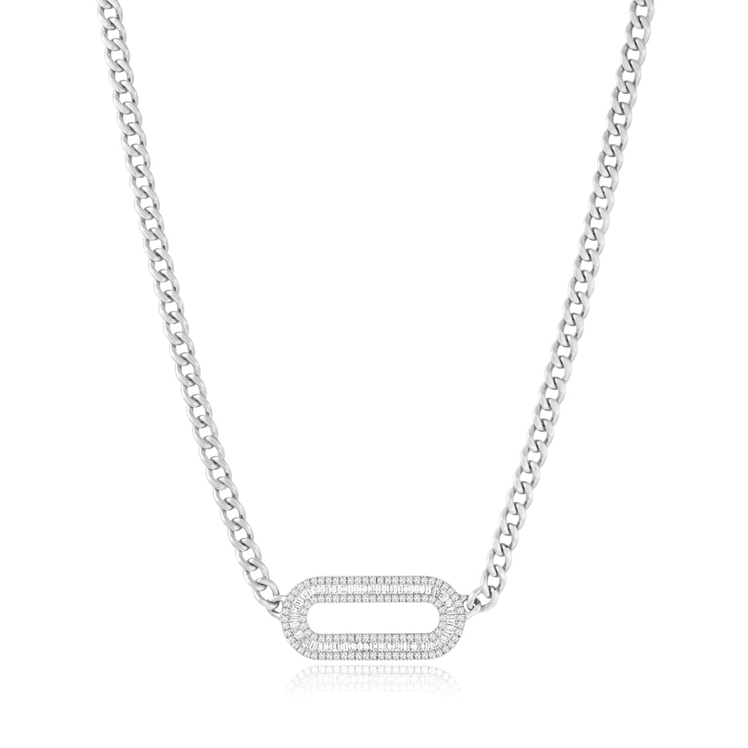 luxury diamond link necklace