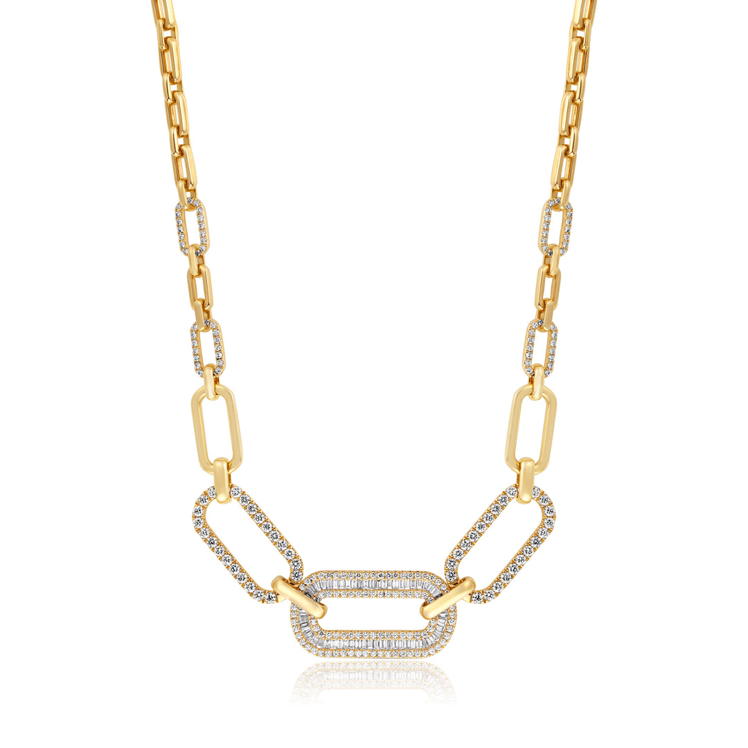 Yellow Gold Diamond Links Necklace