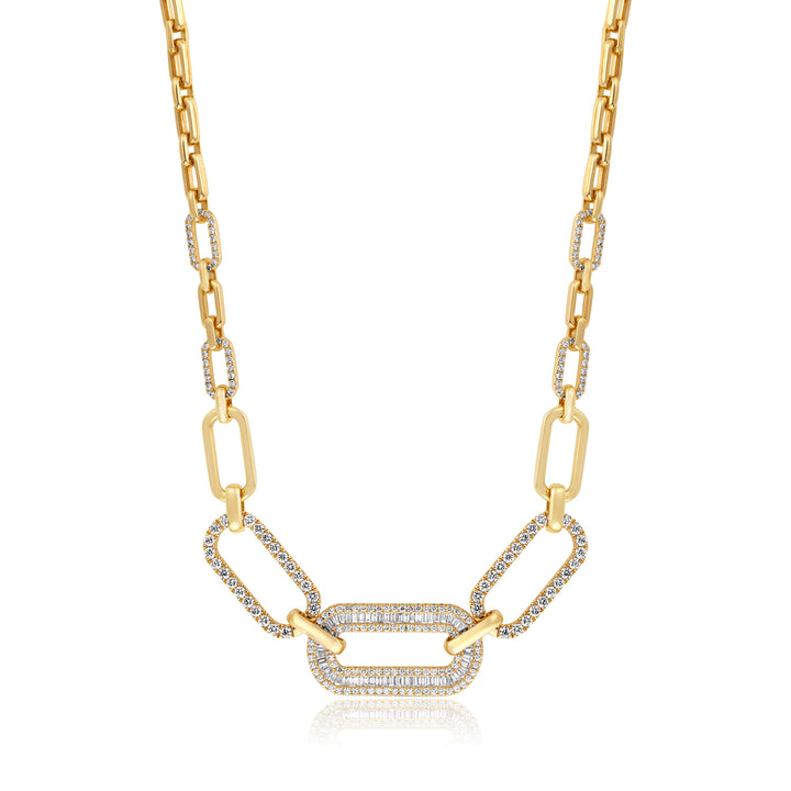 Yellow Gold Diamond Links Necklace