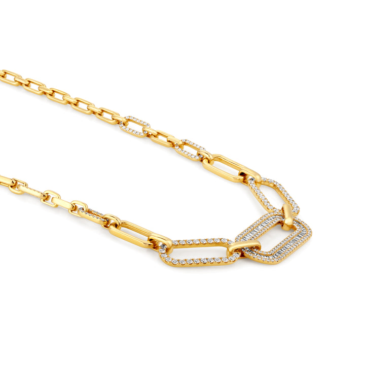 Yellow Gold Diamond Links Necklace