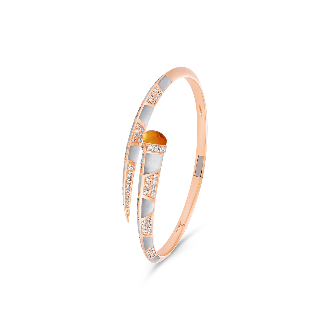 luxury rose gold citrine diamond bangle