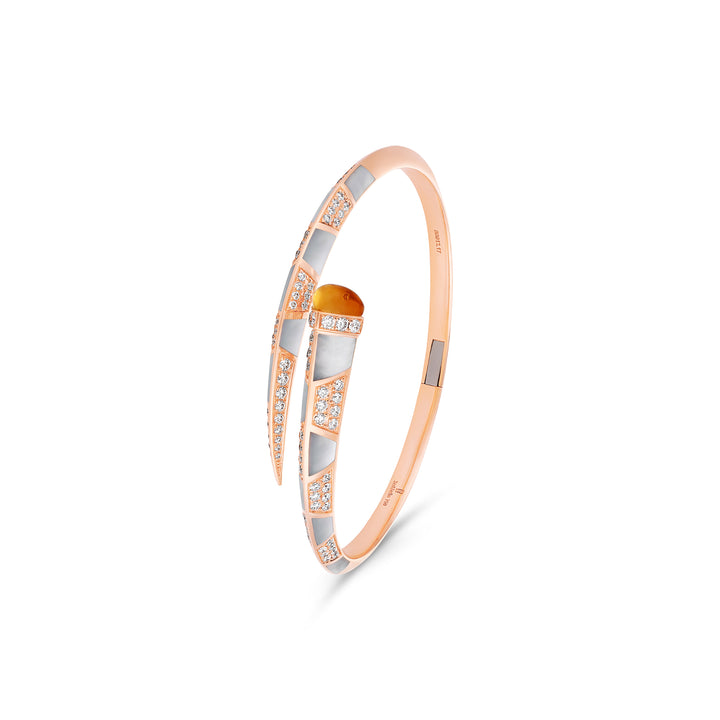 luxury rose gold citrine diamond bangle