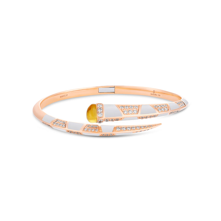 luxury rose gold citrine diamond bangle