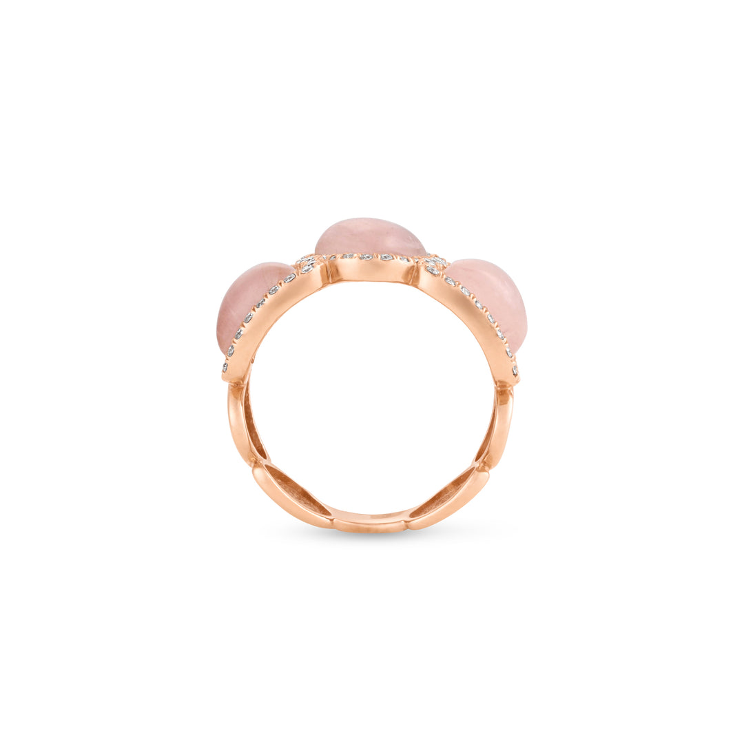 luxury rose quartz diamond ring