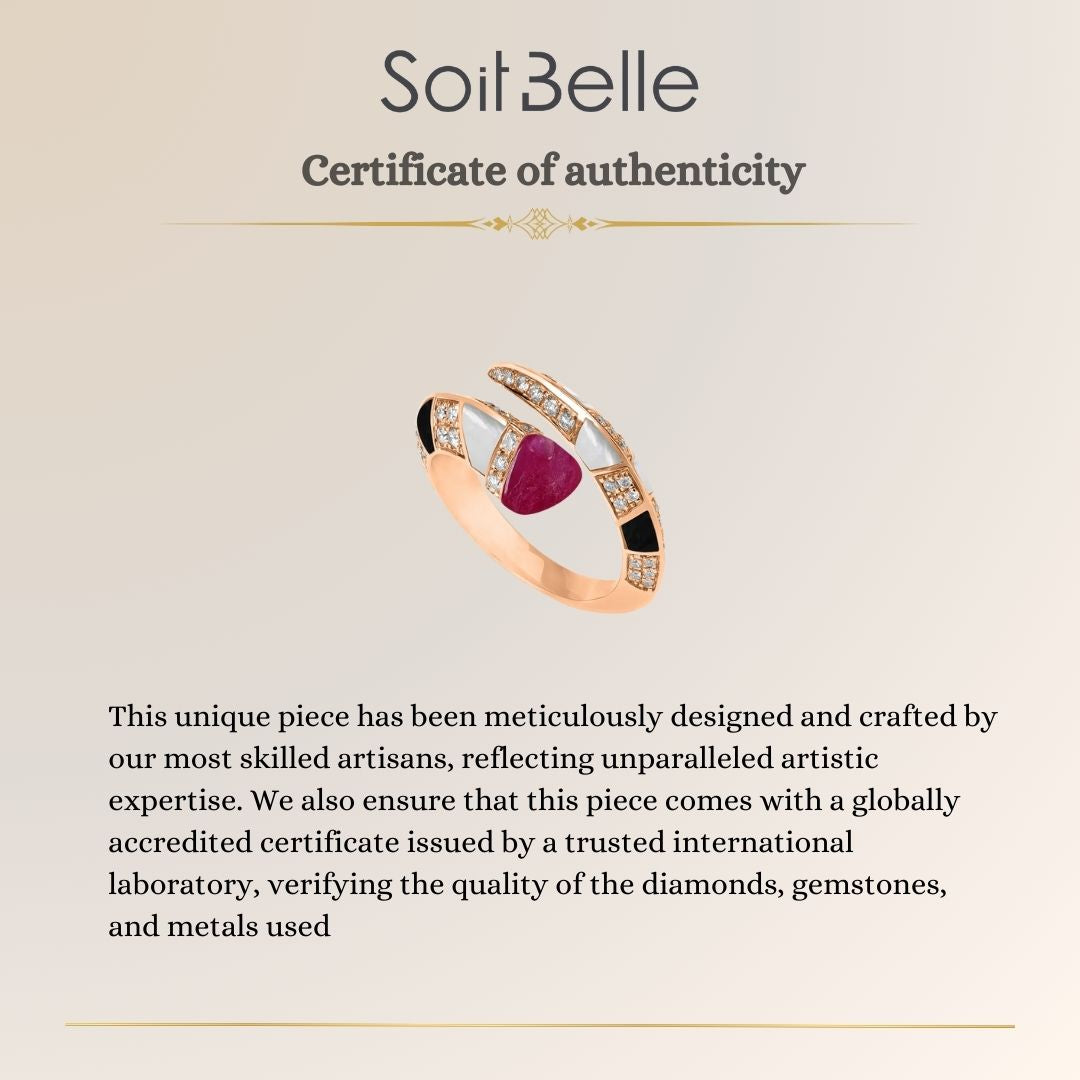 18K rose gold diamond ring 
