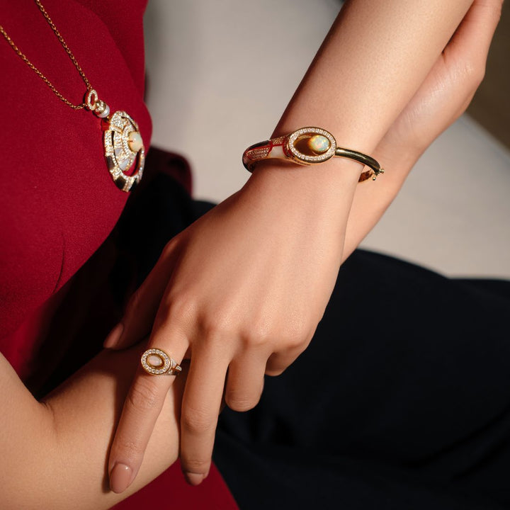 Yellow Gold Diamond Bangle