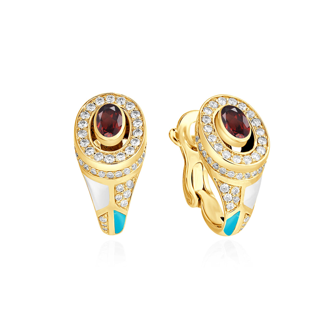 D' OPRAH Yellow Gold Diamond Earring 