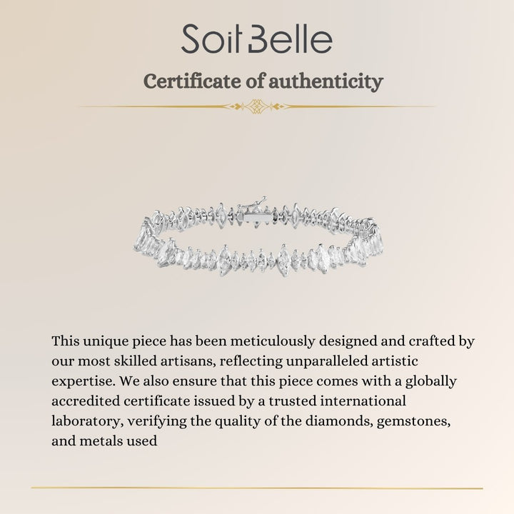 Marquise-cut diamond tennis bracelet in 18K gold