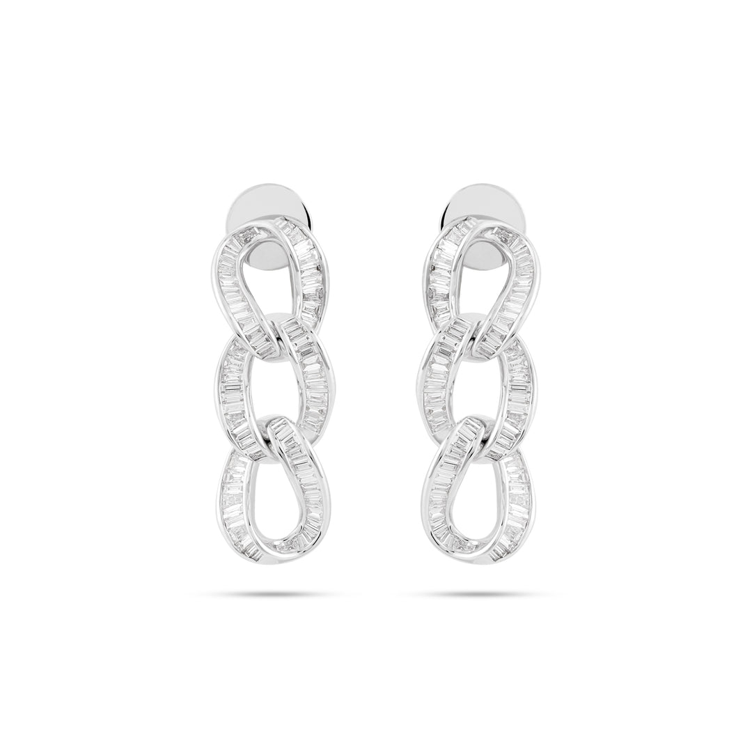 Gold Baguette Diamond Earrings