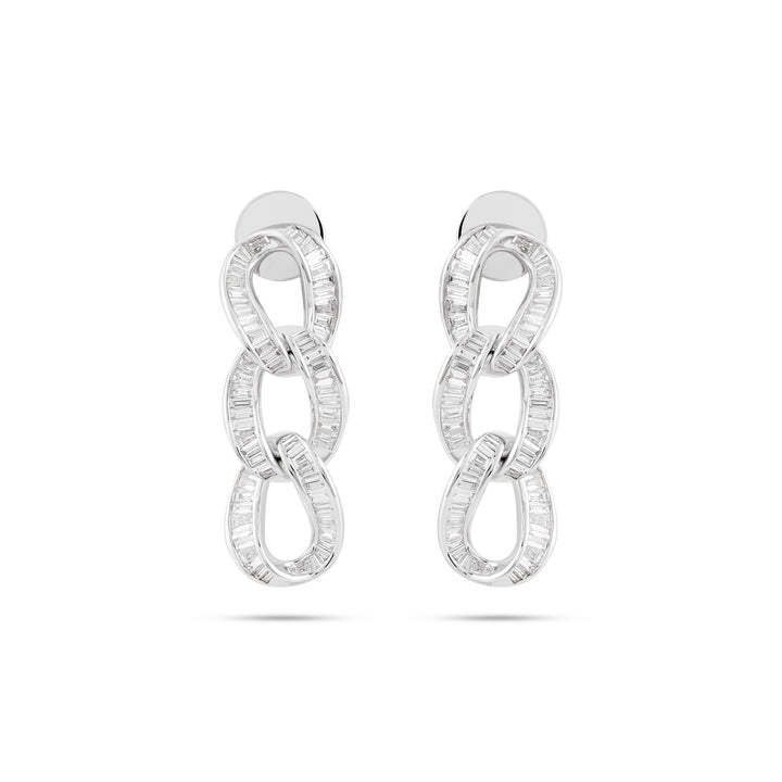 Gold Baguette Diamond Earrings
