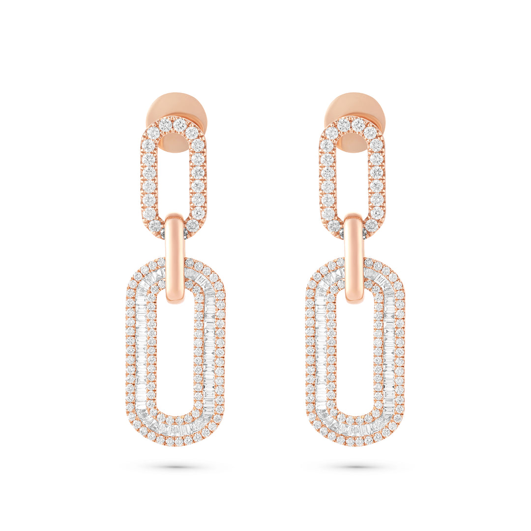 Diamond Chain Link Earrings 