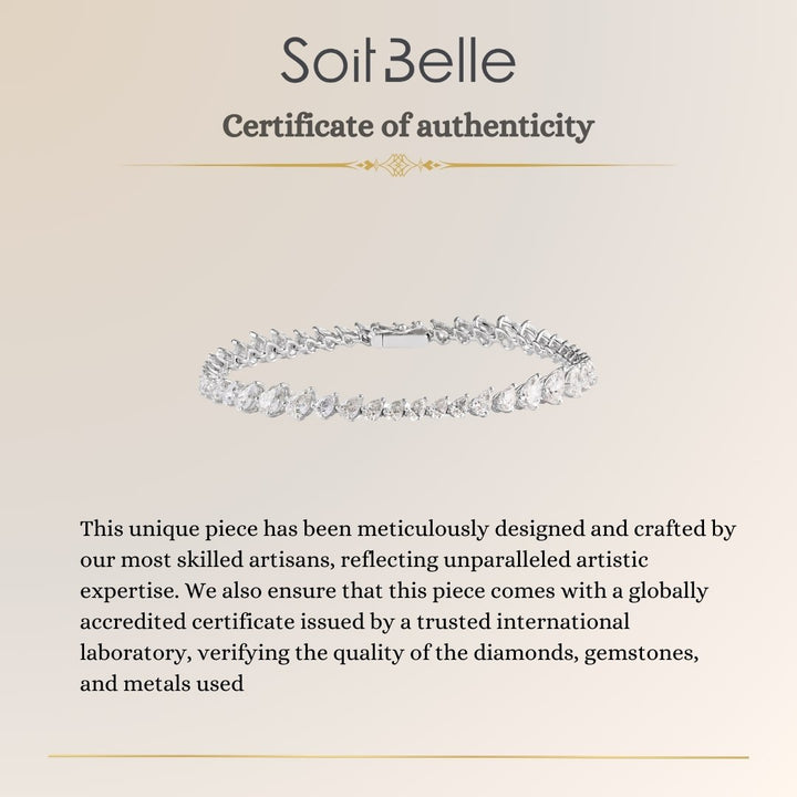 Pear-cut diamond tennis bracelet in 18K gold