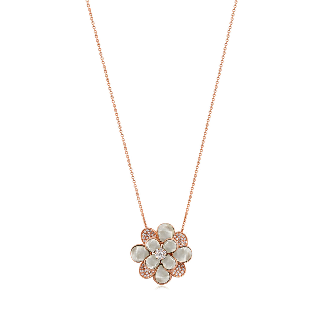Ronza Rose Gold Diamond Pendant with Malachite
