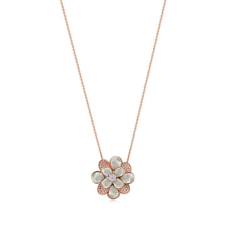Ronza Rose Gold Diamond Pendant with Malachite