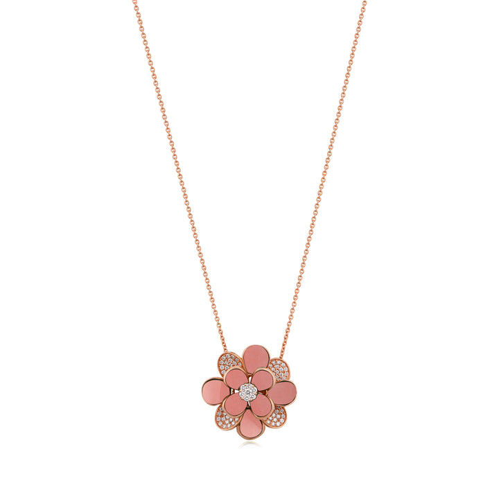 Ronza Rose Gold Diamond Pendant with Malachite