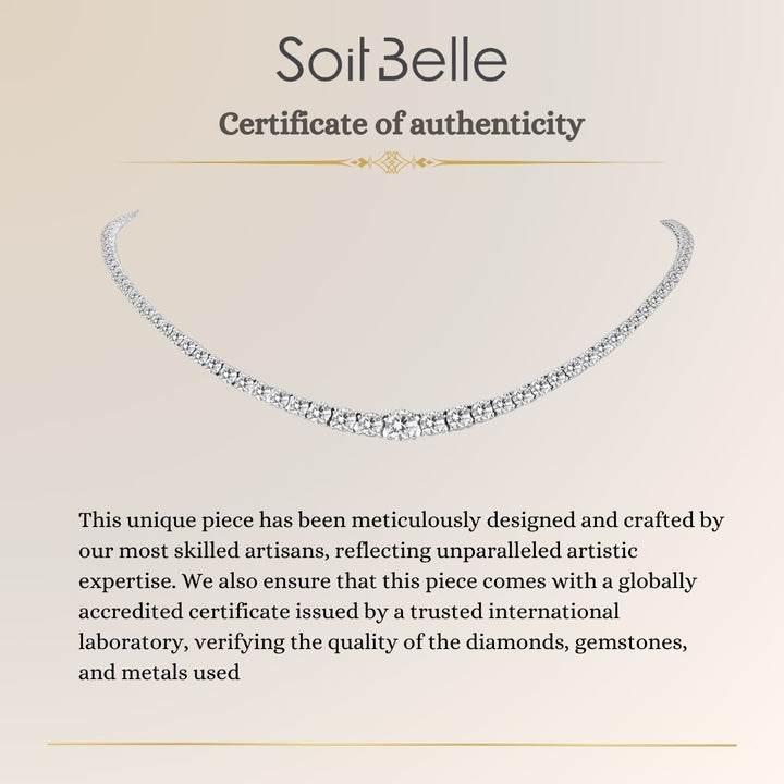 Round-cut diamond tennis necklace in 18K gold