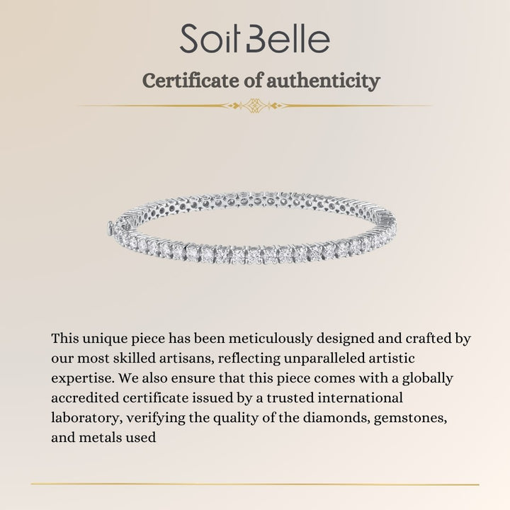 Round-cut diamond tennis bangle in 18K gold