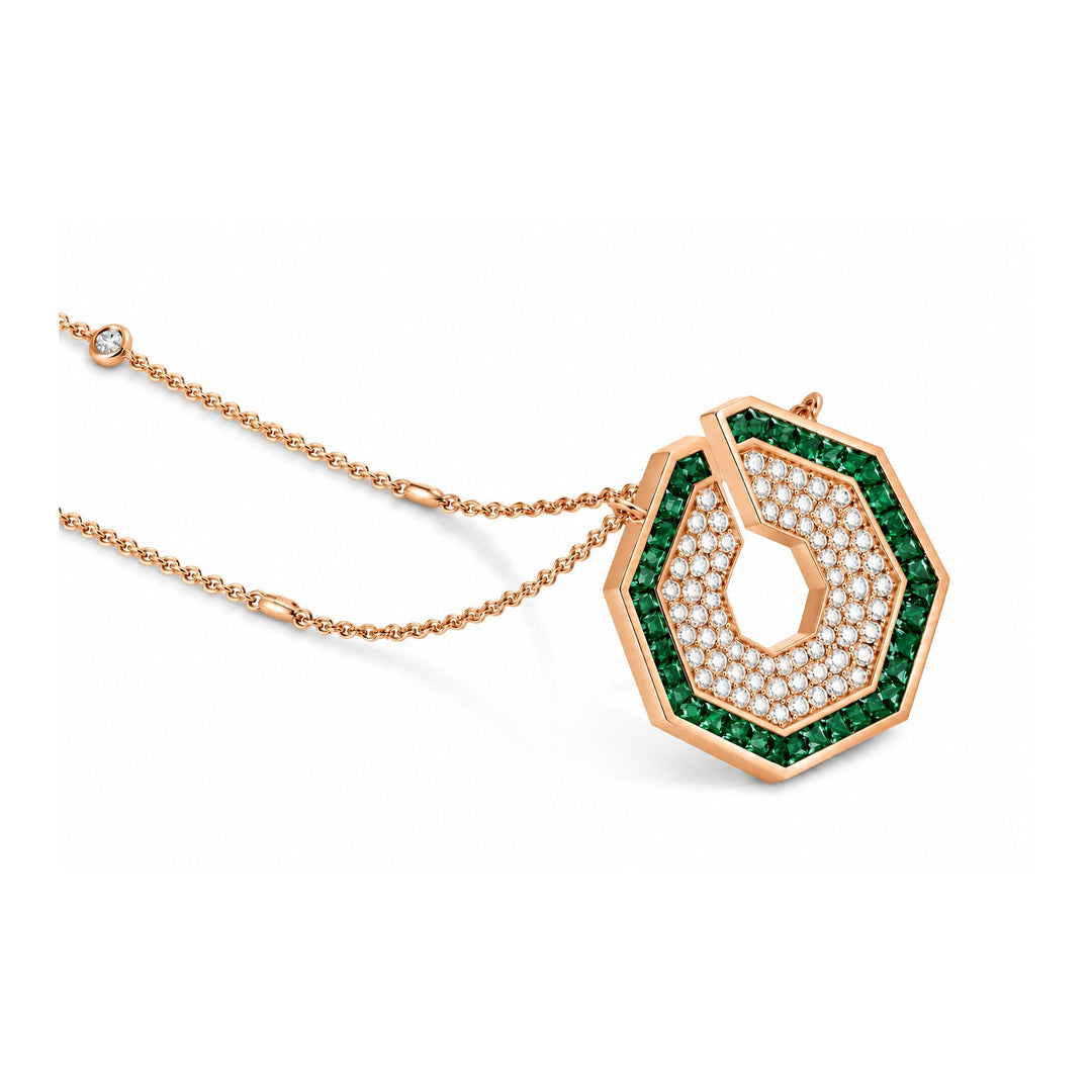 Vista Rose Gold Hexagon Pendant With Natural Emerald | Soit Belle Fine Jewellery