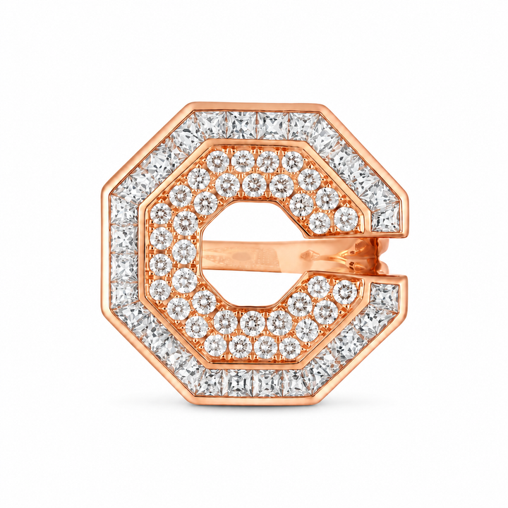 Vista Rose Gold Hexagon Ring With Natural Diamond | Soit Belle Fine Jewellery