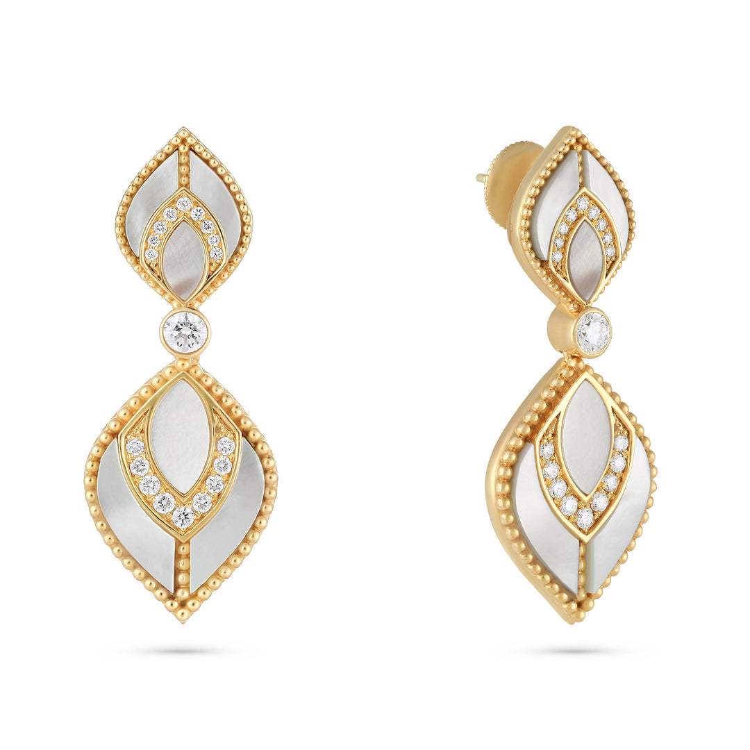 Vista Rose Gold Luminous Petal Earring With Natural Diamond | Soit Belle Fine Jewellery