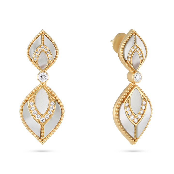 Vista Rose Gold Luminous Petal Earring With Natural Diamond | Soit Belle Fine Jewellery