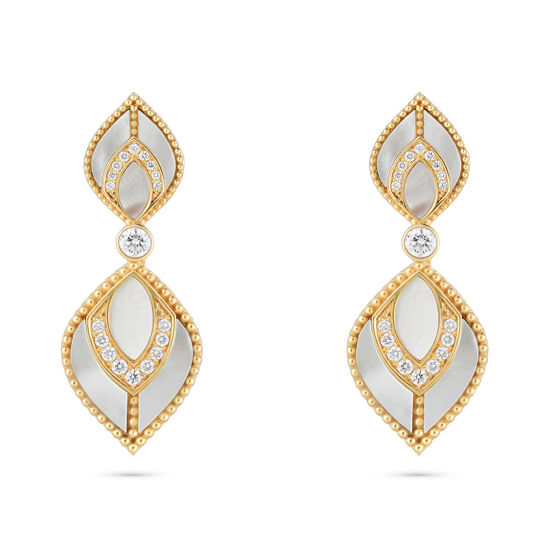 Vista Rose Gold Luminous Petal Earring With Natural Diamond | Soit Belle Fine Jewellery