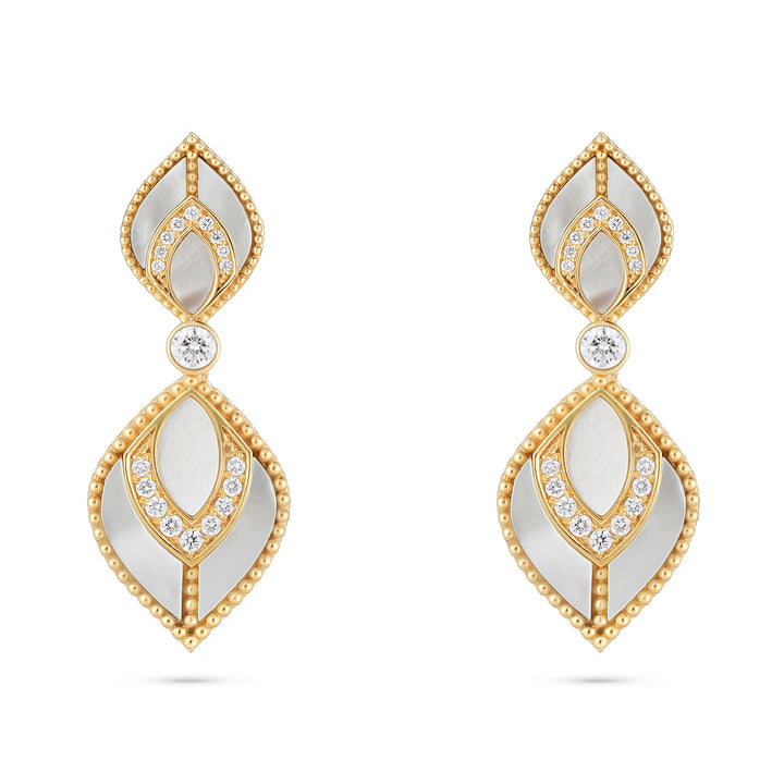 Vista Rose Gold Luminous Petal Earring With Natural Diamond | Soit Belle Fine Jewellery
