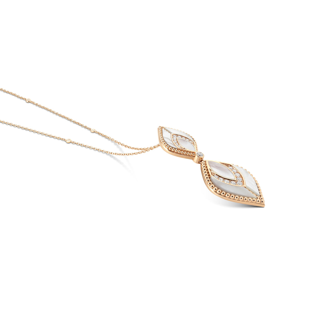 Vista Rose Gold Luminous Petal Pendant With Natural Diamond | Soit Belle Fine Jewellery
