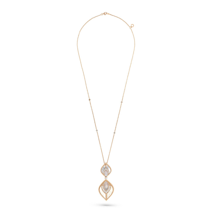 Vista Rose Gold Luminous Petal Pendant With Natural Diamond | Soit Belle Fine Jewellery