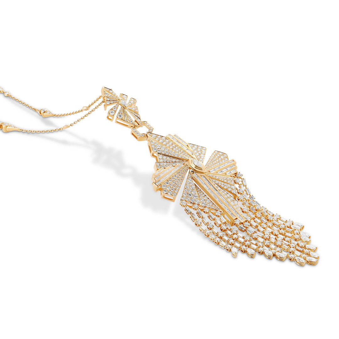 Vista Rose Gold Tassel Pendant With Natural Diamond | Soit Belle Fine Jewellery