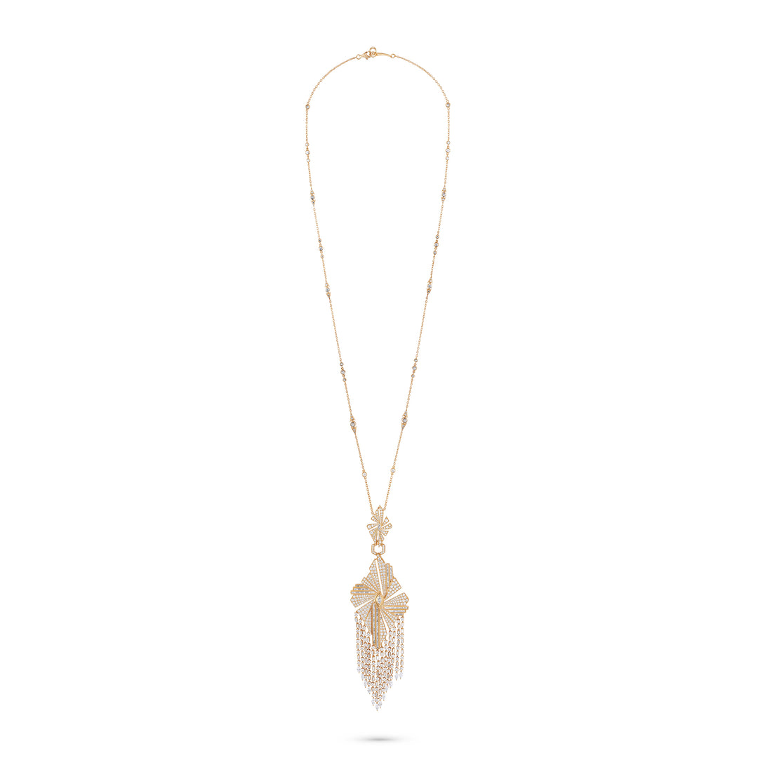 Vista Rose Gold Tassel Pendant With Natural Diamond | Soit Belle Fine Jewellery