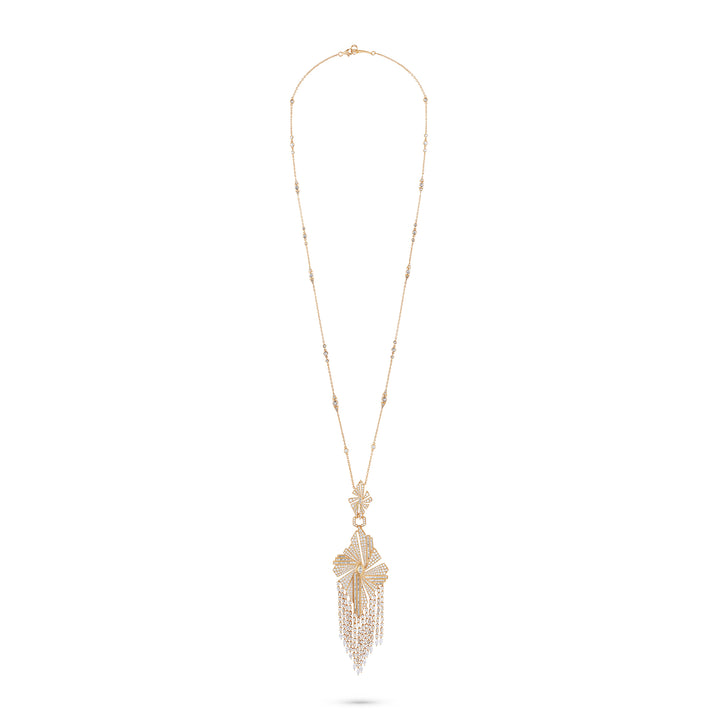 Vista Rose Gold Tassel Pendant With Natural Diamond | Soit Belle Fine Jewellery