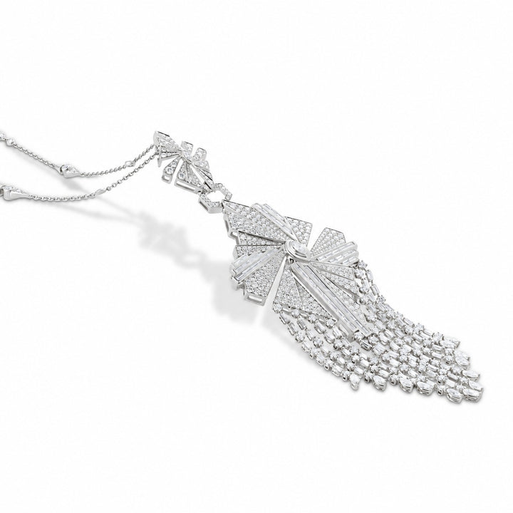 Vista White Gold Tassel Pendant With Natural Diamond | Soit Belle Fine Jewellery