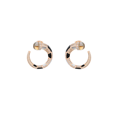  ARTISTRY Yellow Gold Diamond Earring with Natural Smoky Quartz