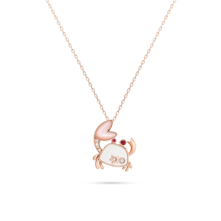 ICONS Rose Gold Diamond Crab Pendant