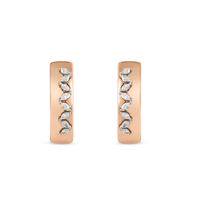 Rose Gold Hoop Earring with Marquise