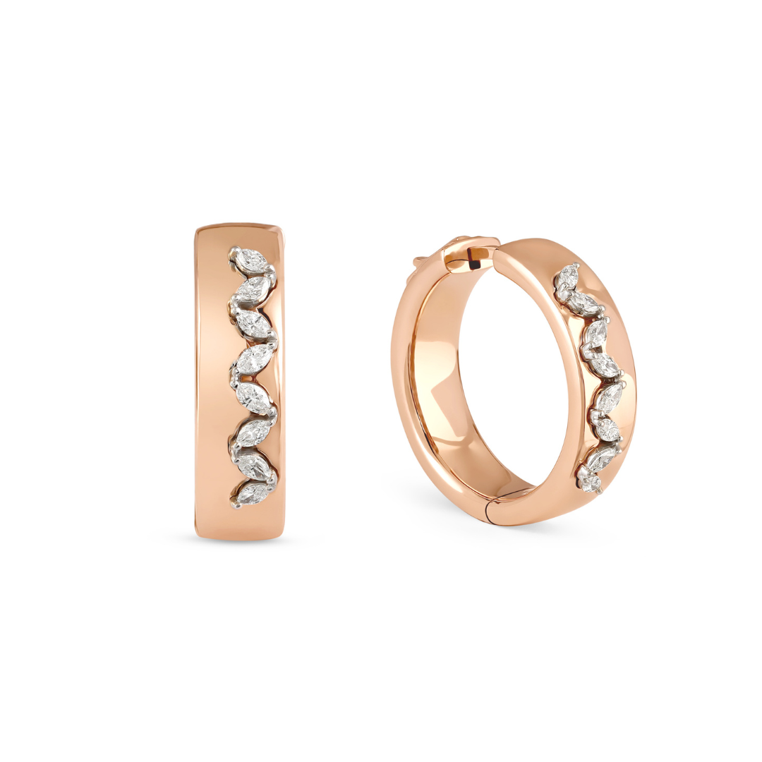 Soit Belle Rose Gold Hoop Earring with Marquise