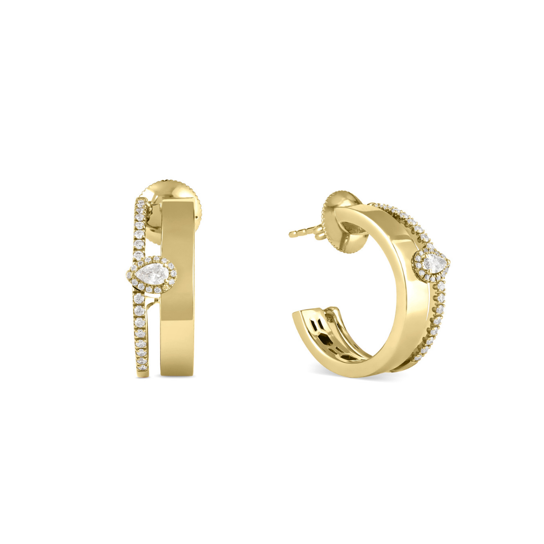 Soit Belle Yellow Gold with Pear Diamond Earring