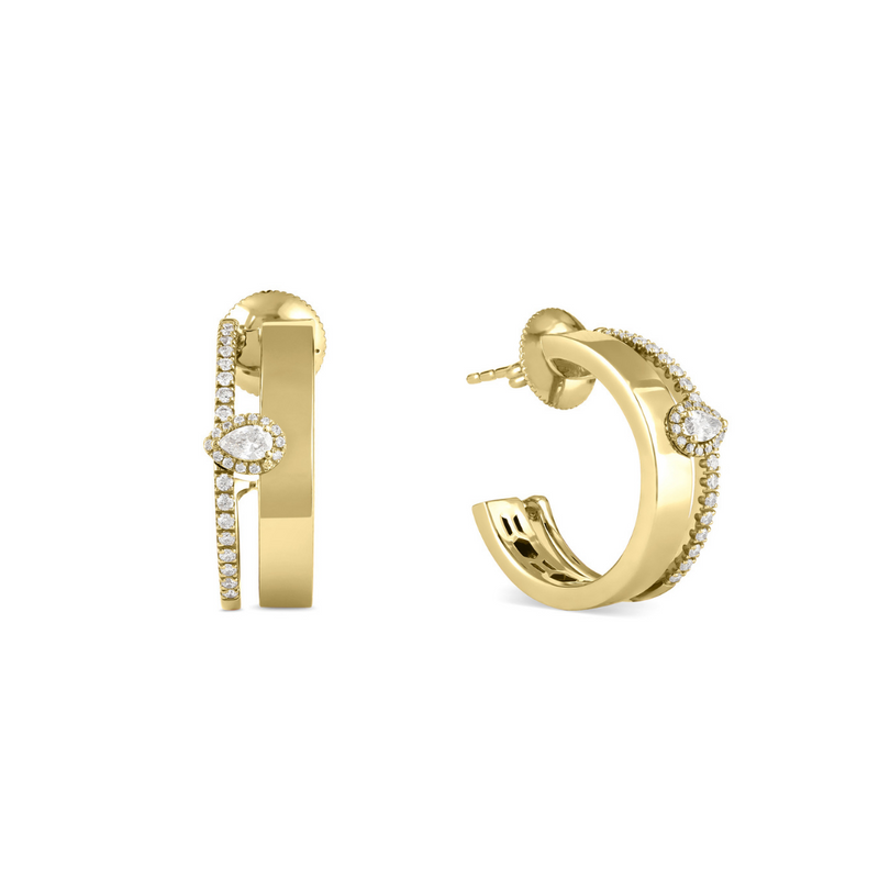 ETOILE Yellow Gold with Pear Diamond Earring