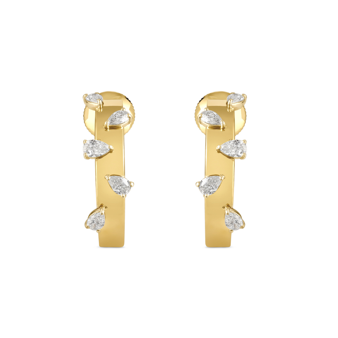 ETOILE Yellow Gold Hoops Diamond Earring