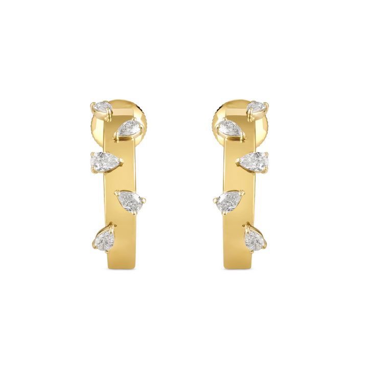 ETOILE Yellow Gold Hoops Diamond Earring