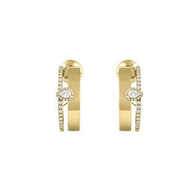 Yellow Gold with Pear Diamond Earring