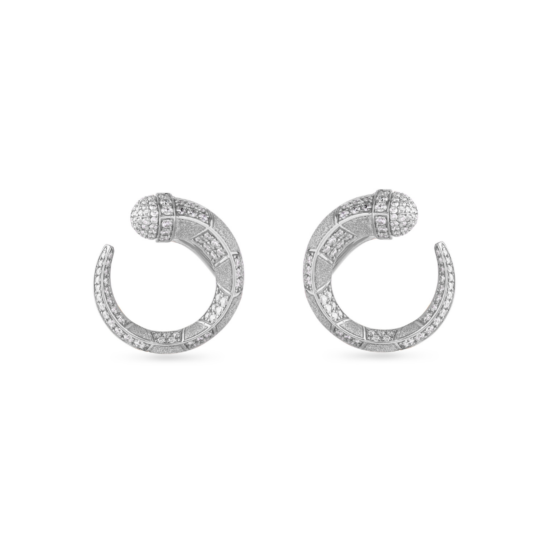 Soit Belle Signature White Gold Diamond Earrings