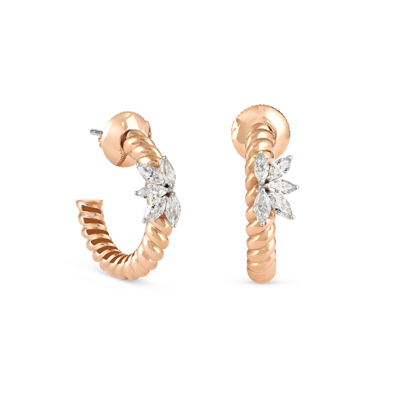 Lucien Jolie Twisted Rose Gold Diamond Earring