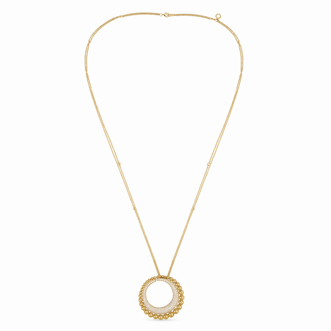 Lucien Yellow Gold Diamond Moon Embellished Pendant