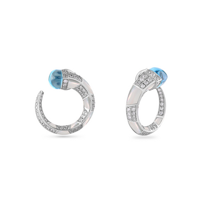 ARTISTRY White Gold Diamond Earrings with Natural Topaz