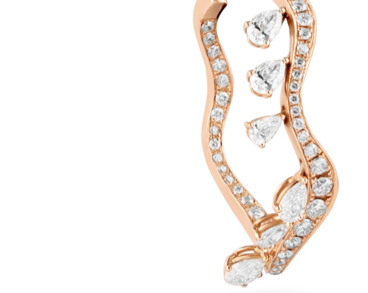 ETOILE Rose Gold Diamond Zig Zag Hoop Earring