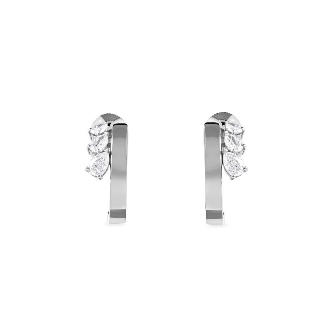 ETOILE White Gold Hoop Earring diamond pear drops